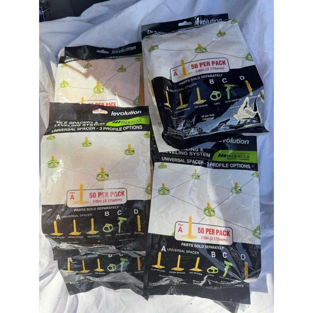 Levolution Universal Tile Leveling Spacers - 1/8" (Part A) - 7 Bags - 350ct -New